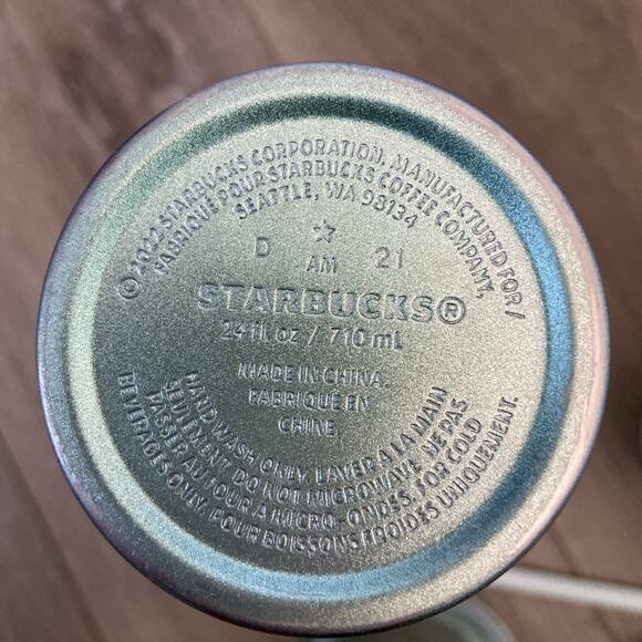 Starbucks Mermaid Tails 24oz Tumbler & Beige 16oz Travel Mug Stainless Steel - Picture 7 of 12